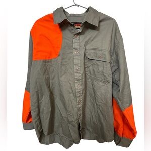 Avid Outdoor Men's XL Gray & Orange Hunting Shooting LS Button Down Shirt